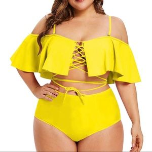 Plus Size Two Piece High Waist Swimsuit